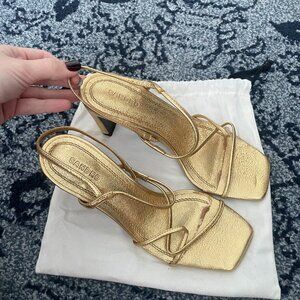 Sandro embossed leather sandals 38